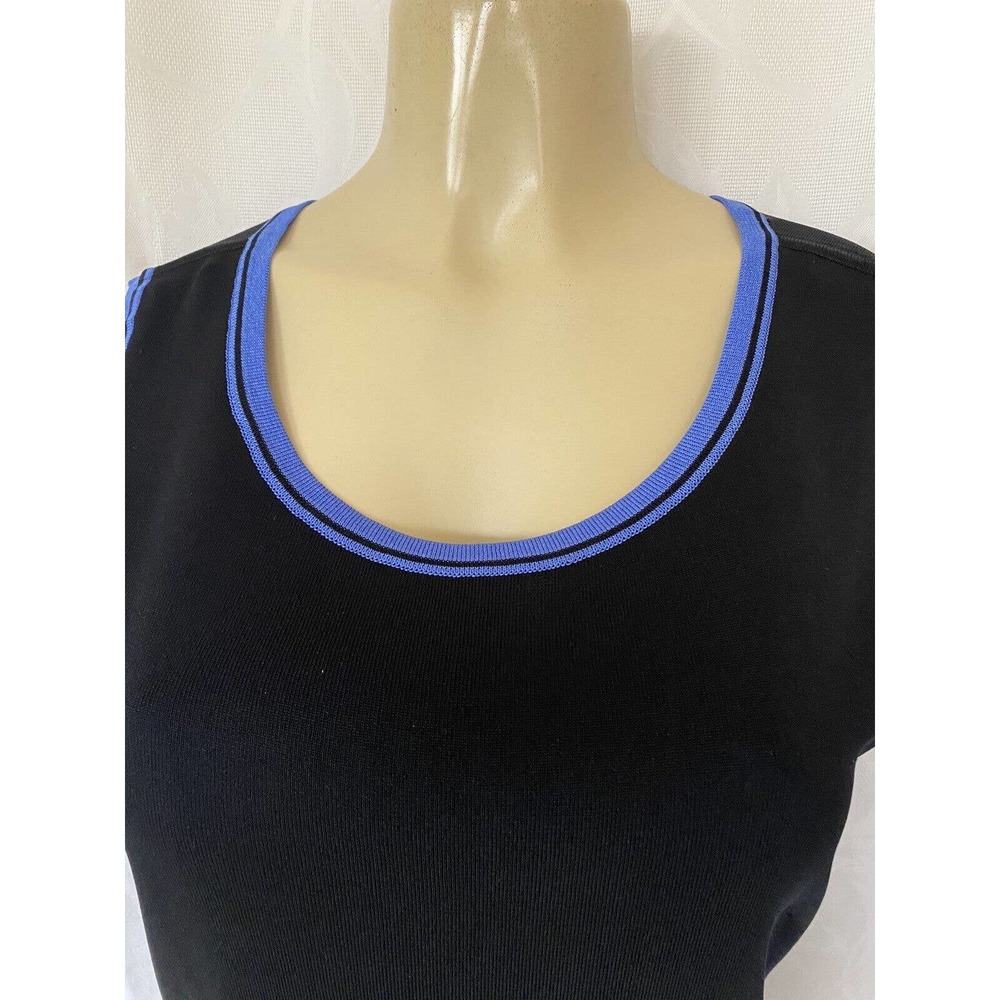 Exclusively Misook Tank Top Blouse Shirt Sleeveless Scoop Neck Black Kni… - Picture 4 of 5